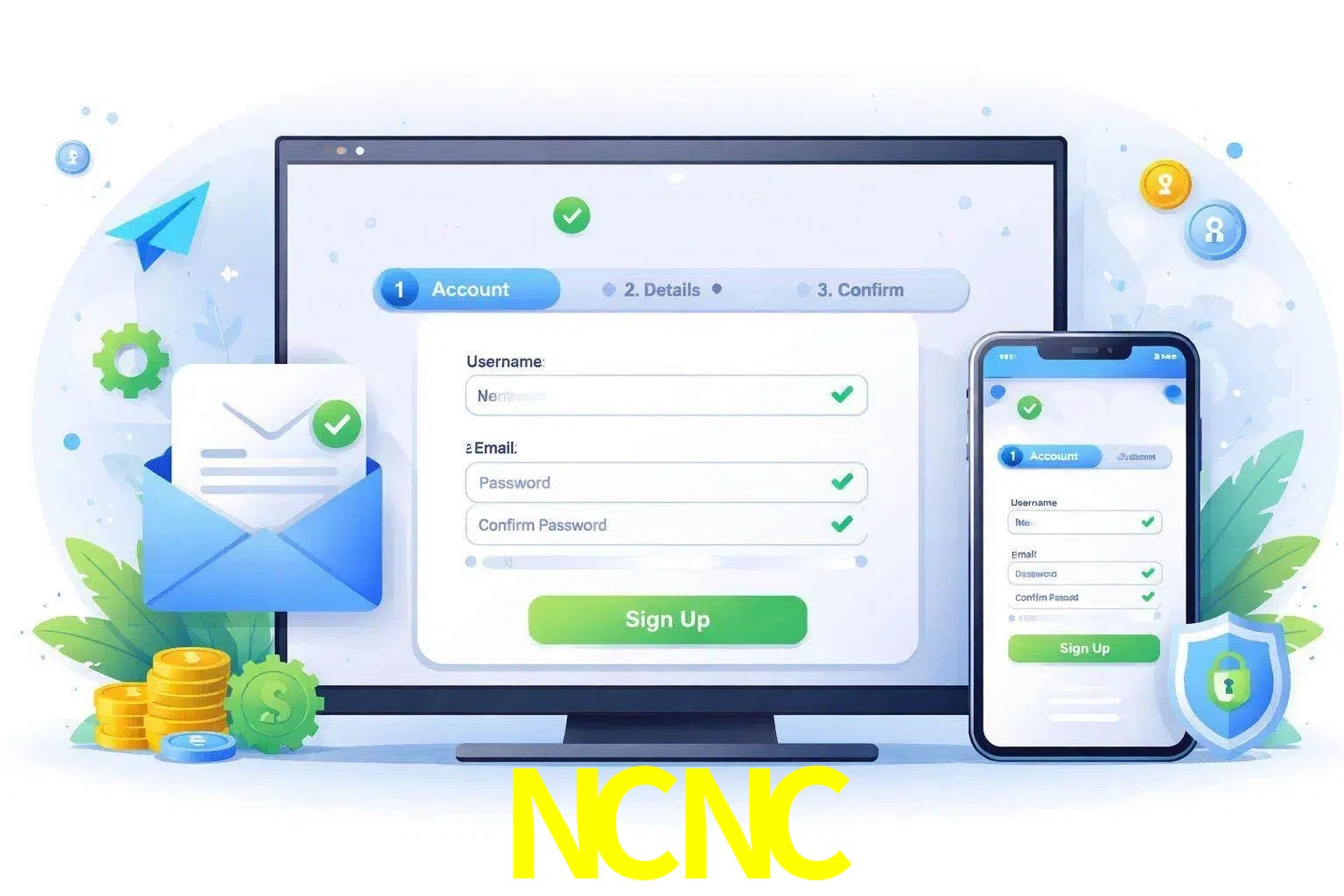 Registro de nuevo usuario y configuración de cuenta NCNC